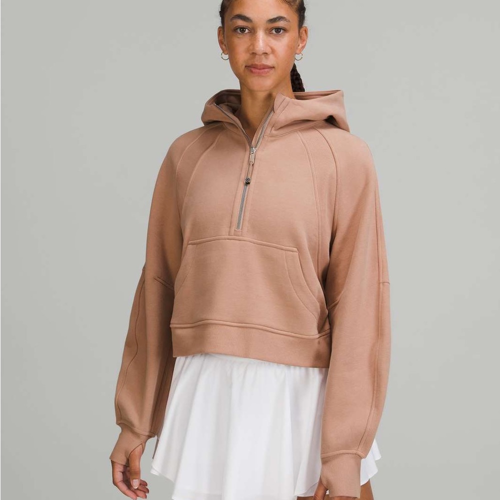 Lululemon pink clay scuba half zip NWOT size XS/S